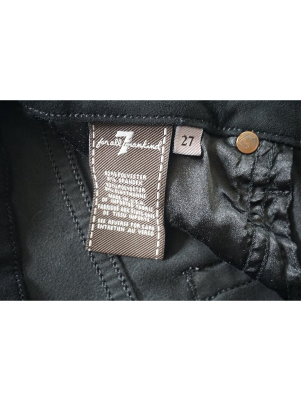 7 For All Mankind Women’s Black Skinny Pants – 27 - Picture 4 of 9